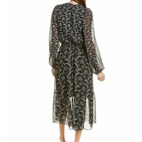 A.L.C. Silk Blend Flowy Floral Long-Sleeve Midi Dress NWT Size 4 - Picture 6 of 17